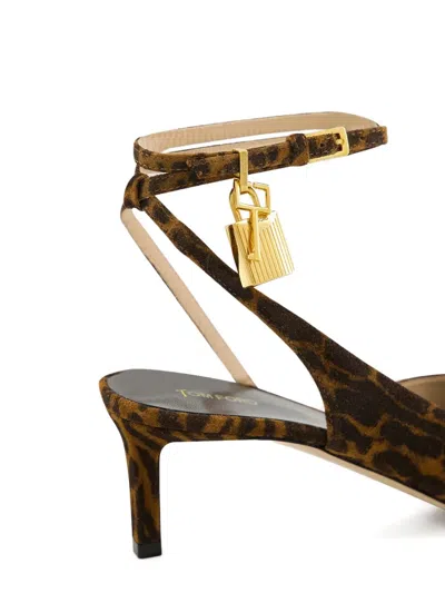 Tom Ford Ocelot Padlock-detail Pumps In Brown