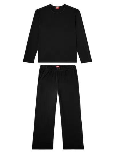 Diesel Adrian Long-sleeve Pyjama Set In Black