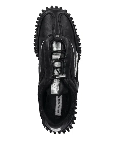 Naked Wolfe Island Lace-up Studded Sneakers In Black