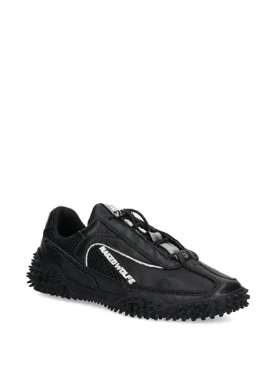 Naked Wolfe Island Lace-up Studded Sneakers In Black