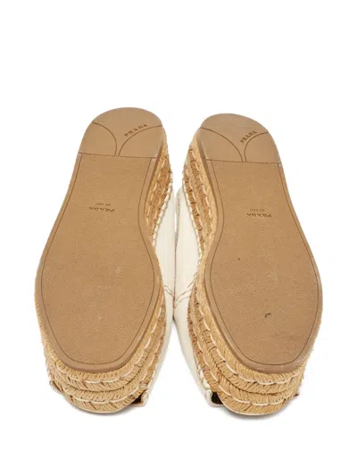 Pre-owned Prada 2024 Leather Platform Espadrilles