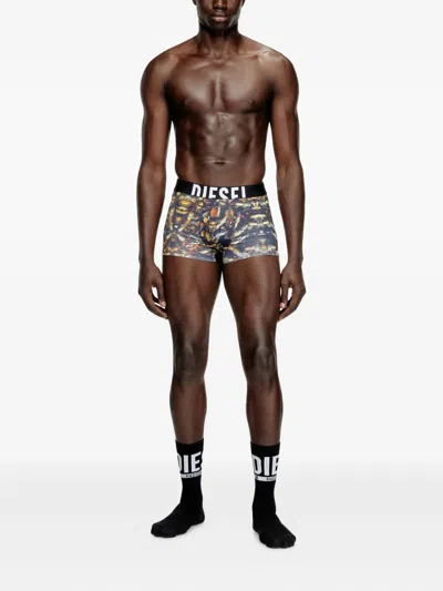Diesel Damien Insect-print Briefs In Blue