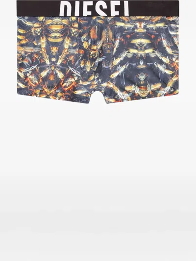 Diesel Damien Insect-print Briefs In Blue
