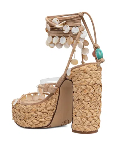 Naked Wolfe 130mm Fantastic Shell-embellished Raffia Platform Espadrilles