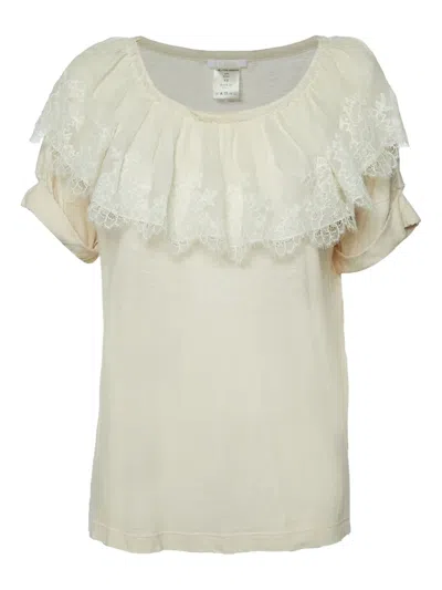 Pre-owned Chloé Lace Ruffle Top
