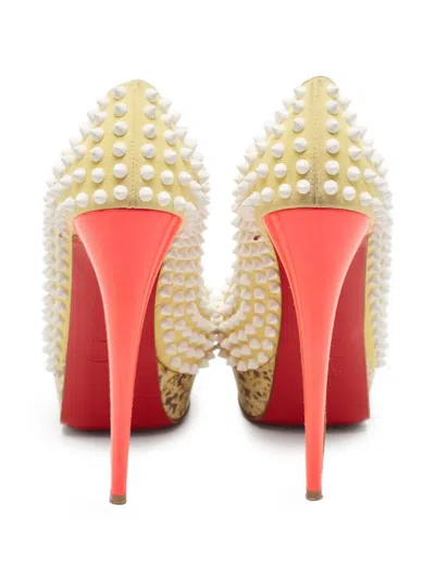 Pre-owned Christian Louboutin 145mm Lady Peep Spike Pumps