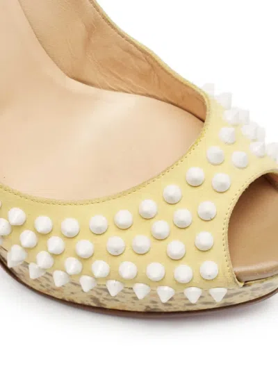 Pre-owned Christian Louboutin 145mm Lady Peep Spike Pumps