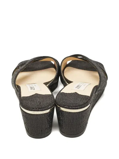 Pre-owned Jimmy Choo Cross Strap Wedge Sandals