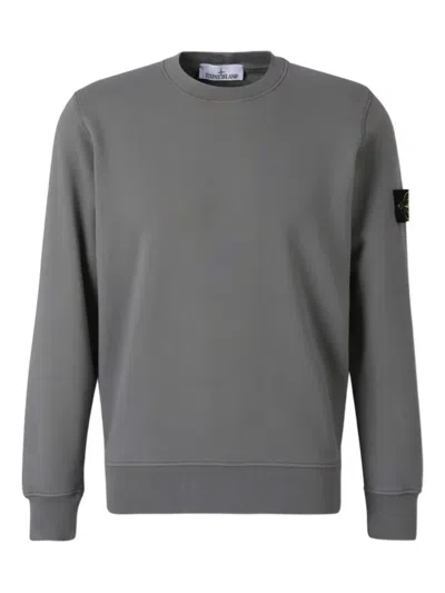 Stone Island Compass-badge Crew-neck Sweatshirt In Gray