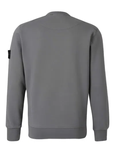 Stone Island Compass-badge Crew-neck Sweatshirt In Gray
