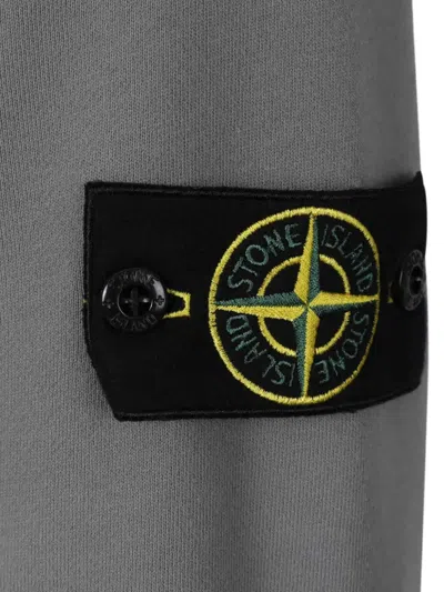 Stone Island Compass-badge Crew-neck Sweatshirt In Gray