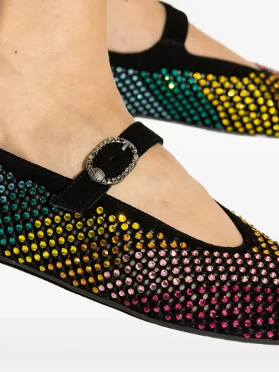 Kurt Geiger Mayfair Crystal-embellished Ballet Flats In Multi