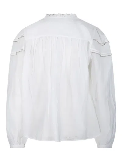 Isabel Marant Étoile Delicate Ruffled White Shirt With Button-down Front In White