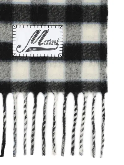 Marni Double-face Wool Scarf Scarves And Foulards Grey