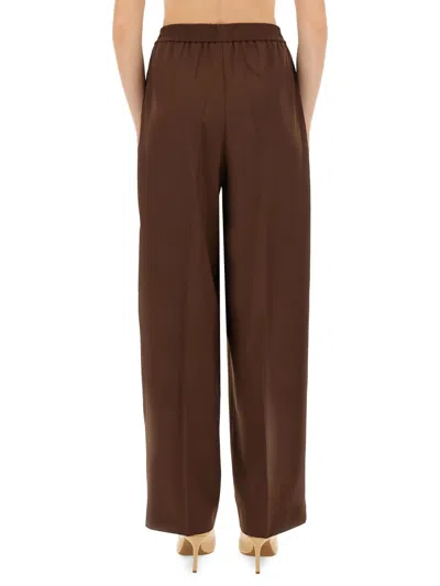 Fabiana Filippi Wide Leg Trousers Full Length In Brown
