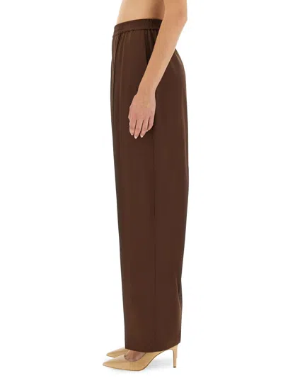 Fabiana Filippi Wide Leg Trousers Full Length In Brown