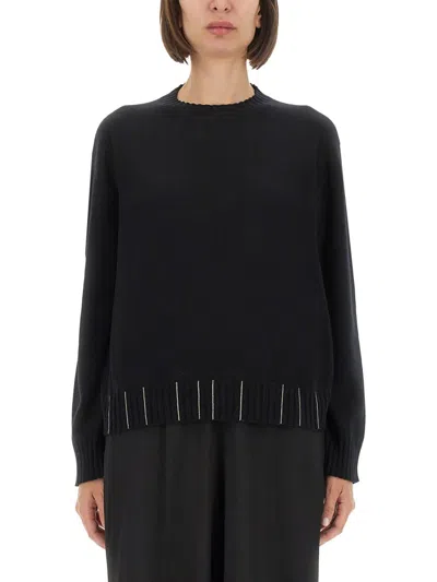 Fabiana Filippi Crew Neck Knitwear Long Sleeves In Black