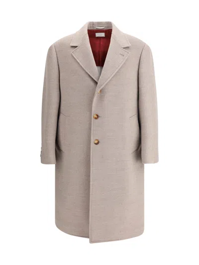 Brunello Cucinelli Wool Coat In Neutral
