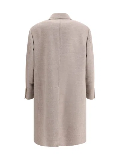 Brunello Cucinelli Wool Coat In Neutral