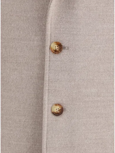 Brunello Cucinelli Wool Coat In Neutral