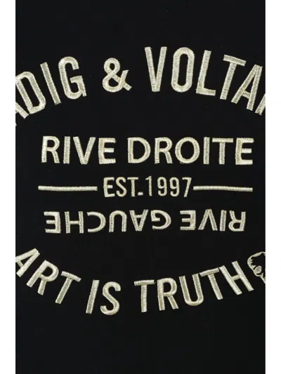 Zadig & Voltaire Logo-embroidered Organic-cotton Sweatshirt In Black