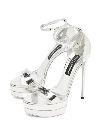 Pre-owned Dolce & Gabbana 155mmplatform Buckle Sandals
