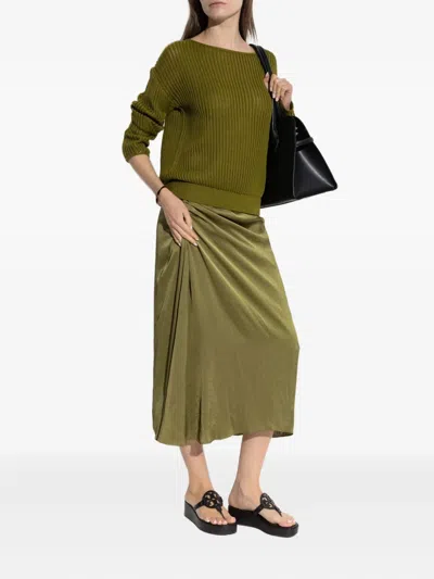 Theory Open Neck Pima Cotton Sweater