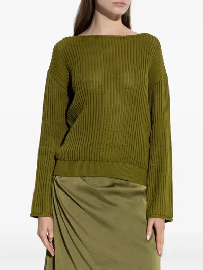 Theory Open Neck Pima Cotton Sweater