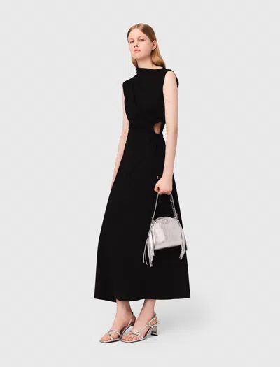 Maje Cutout Waist Maxi Dress