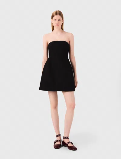 Maje Short Strapless Linen Dress