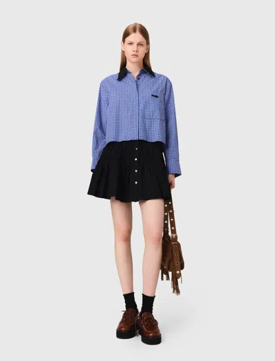 Maje Woman's Cotton Rhinestone Shirt With Removable Col For Fall/winter