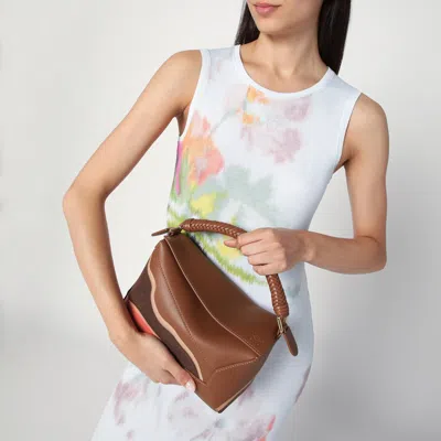 Loewe Puzzle Edge Small Bag Pecan/parrot Pink