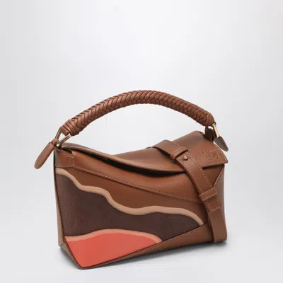 Loewe Puzzle Edge Small Bag Pecan/parrot Pink