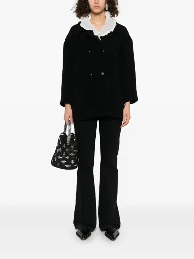 Isabel Marant Cappotto Fiby In Misto Lana Nera Donna In Black