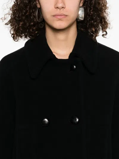 Isabel Marant Cappotto Fiby In Misto Lana Nera Donna In Black