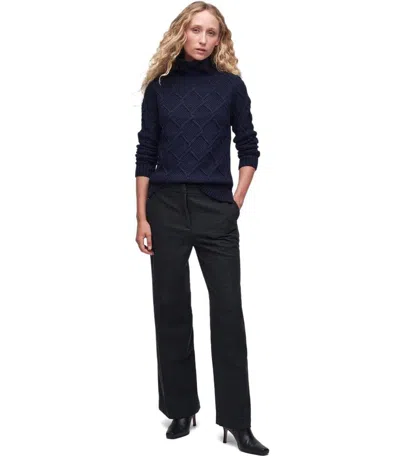 Barbour Burne Roll Blue Turtleneck Sweater In Blue