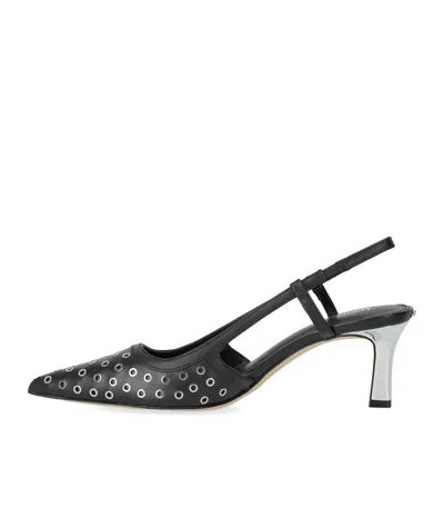 Michael Kors Alora Black Silver Slingback Pump In Black