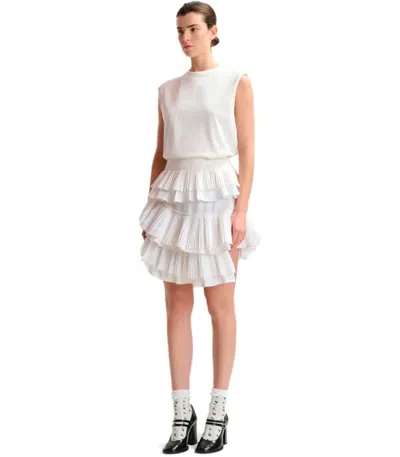 Essentiel Antwerp Hupaul Pleated Skirt In White
