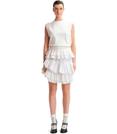 Essentiel Antwerp Hupaul Pleated Skirt In White