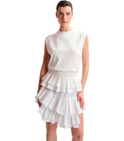 Essentiel Antwerp Hupaul Pleated Skirt In White