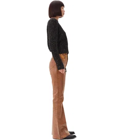 Ganni Embroidered-logo Speckled Sweater