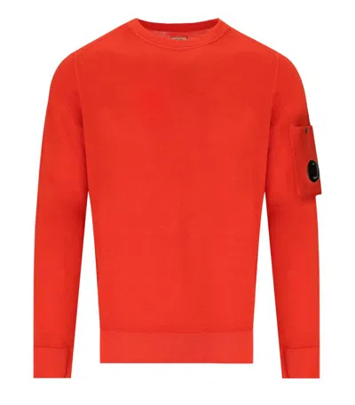 C.p. Company Orange Crewneck Sweater In Red