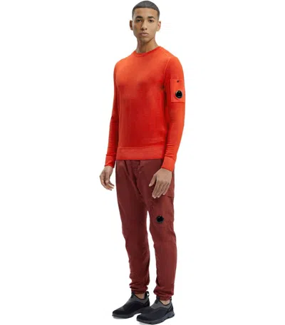 C.p. Company Orange Crewneck Sweater In Red
