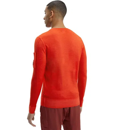 C.p. Company Orange Crewneck Sweater In Red