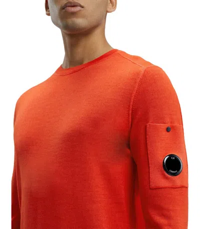C.p. Company Orange Crewneck Sweater In Red