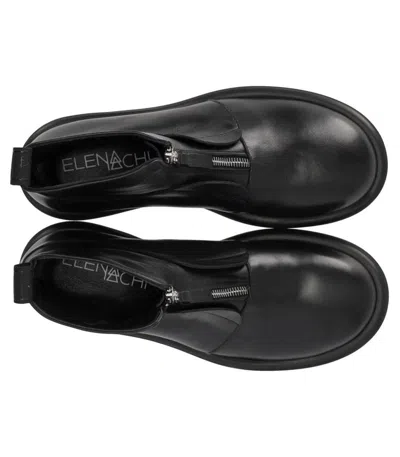 Elena Iachi Black Zipped Ankle Boot In Black