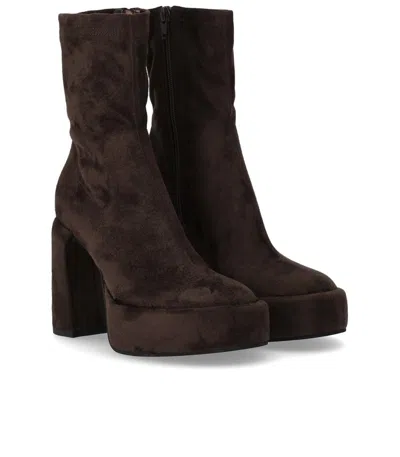 Elena Iachi Zelda Brown Heeled Ankle Boot In Brown