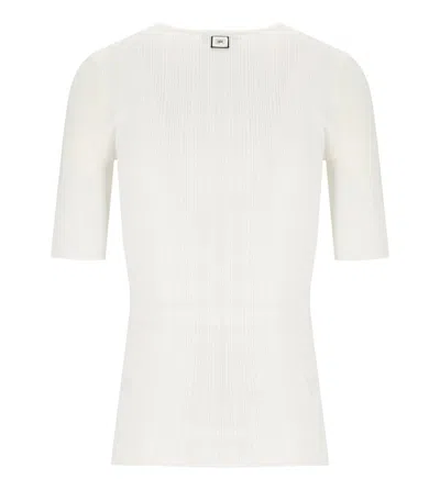 Elisabetta Franchi Ivory Knitted Top In Neutral