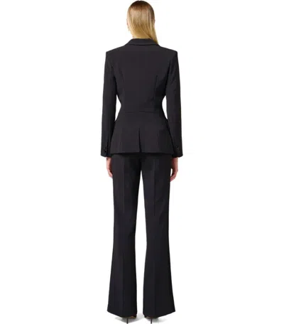 Elisabetta Franchi Double-breasted Jacket With Satin Details In Black