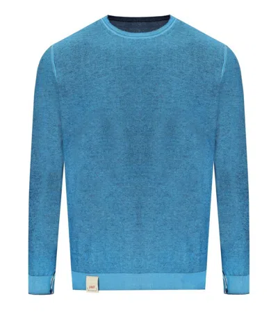 Bob Bart Blue Reversible Crewneck Pullover In Blue